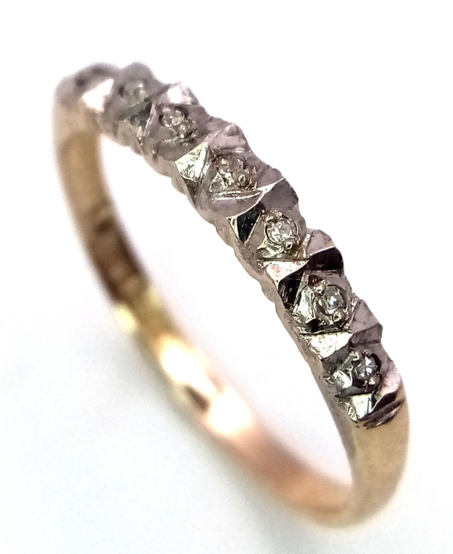 A 9K YELLOW GOLD DIAMOND BAND RING 1G SIZE L. ref: SPAS 9026