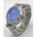 A Lamborghini Automatic Gents Watch. Stainless steel bracelet and case - 38mm. Blue dial with day/