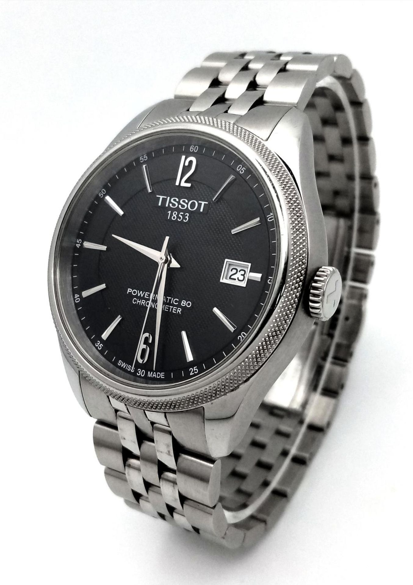 A Tissot Powermatic 80 Gents Watch. Stainless steel bracelet and case - 41mm. Black dial with date - Bild 3 aus 28