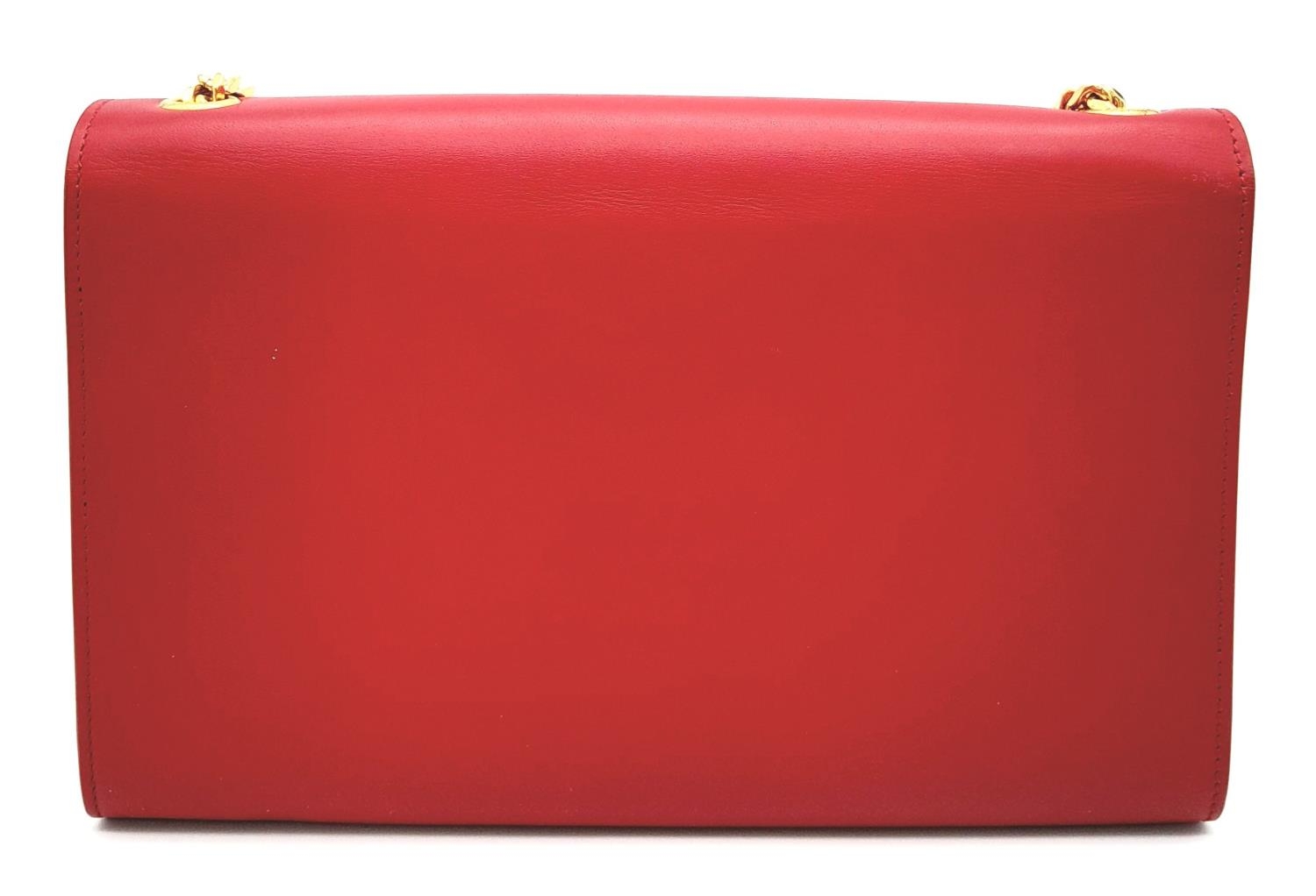 A YSL Red Kate Tassel Crossbody Bag. Leather exterior with gold-toned hardware, the iconic YSL logo, - Image 2 of 12