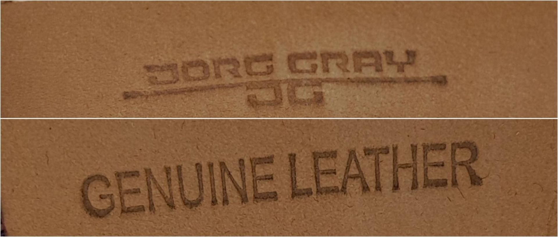 A Jorg Gray Quartz Chronograph Gents Watch. Burgundy leather strap. Gilded case - 42mm. White dial - Bild 7 aus 7