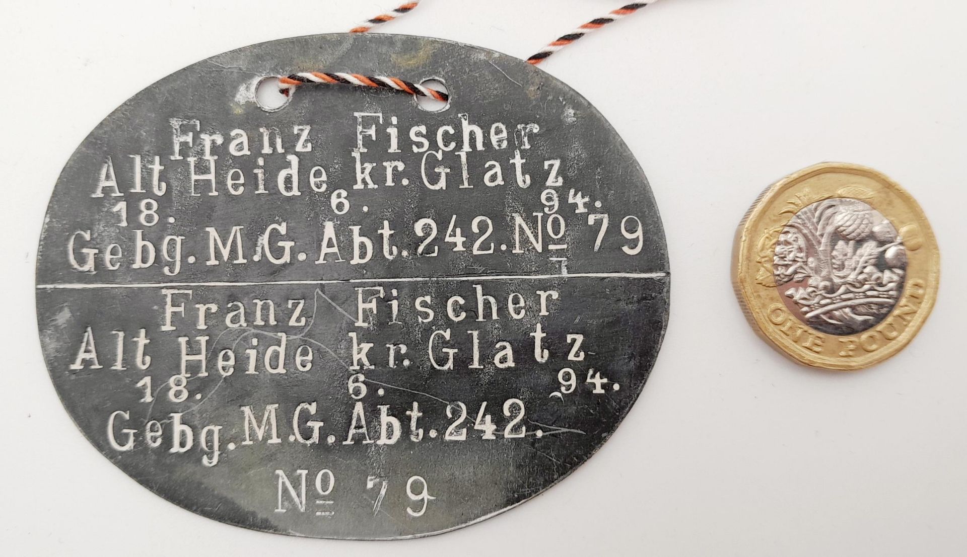 WW1 Imperial German Dog Tag to a Soldier in a Heavy Machine Gun Section. - Image 3 of 3
