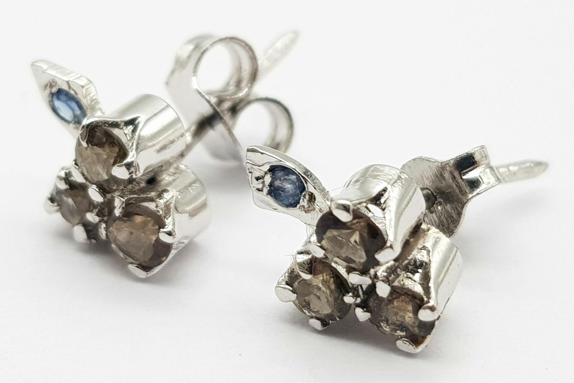 A Hand-Made Smoky Quartz Necklace, Pendant and Stud Earrings Set Made. 50ctw. W-16g. Ref: HV-2186 - Bild 3 aus 6