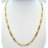 A Vintage 9K Yellow Gold Figaro Link Chain. 44cm. 13.15g