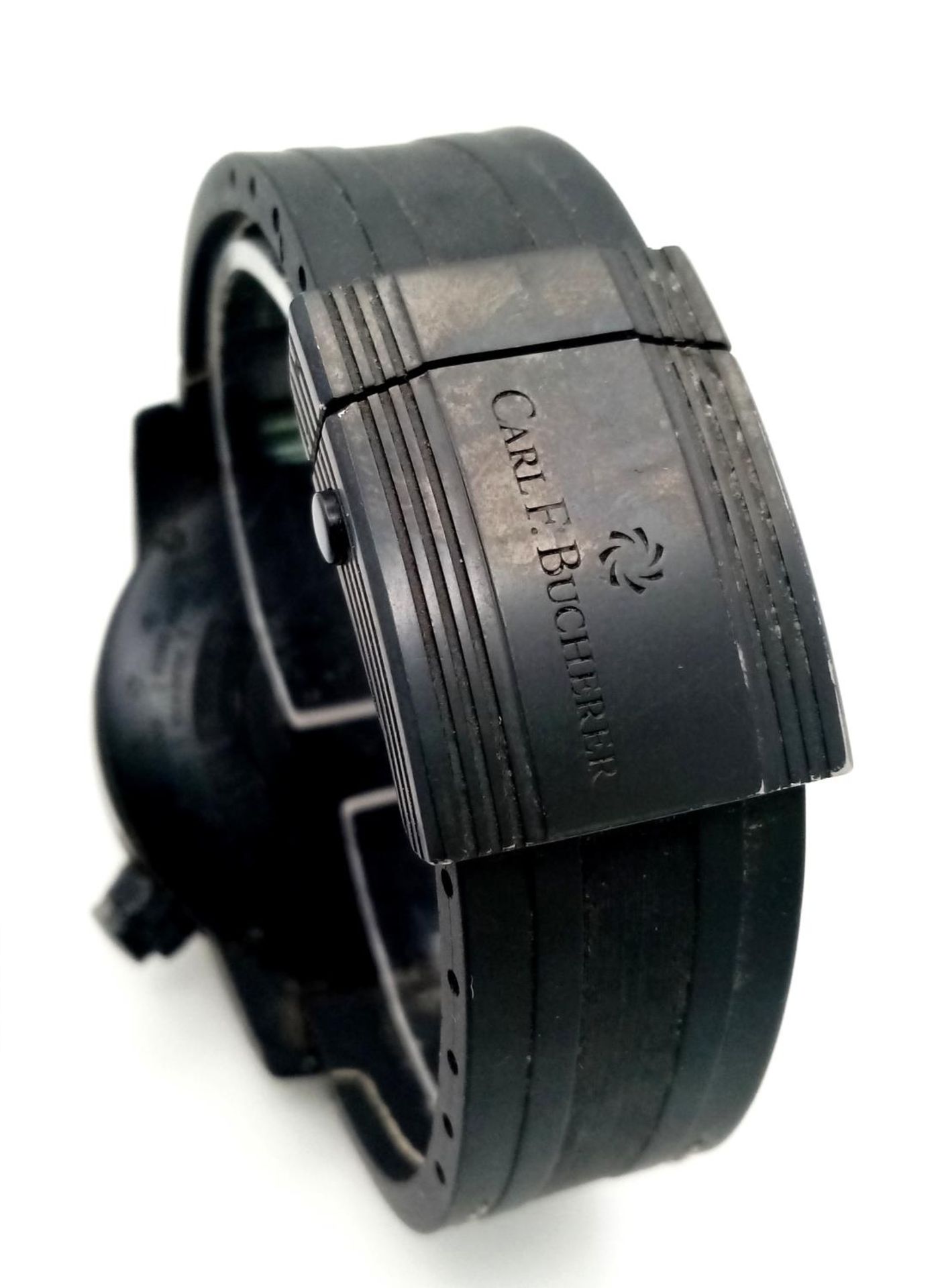 A Carl F. Bucherer Travel Tec GMT Chronograph Automatic Gents Watch. Black vulcanised rubber - Image 8 of 9