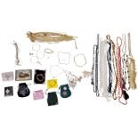 A treasure chest of upmarket costume jewellery, including: Pendants, bracelets, earrings and