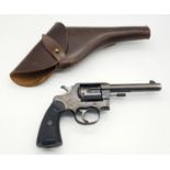 A Rare WW1 Deactivated Colt Revolver with Leather Holster. These British contract Colt revolvers