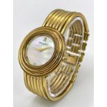 A Michel Herbelin Gold Plated Quartz Ladies Watch. Circular case diameter - 32mm. Mother of pearl