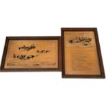 Two Copper Plated Etched Pictures Depicting Aircraft. In frame - 32 x 49cm.