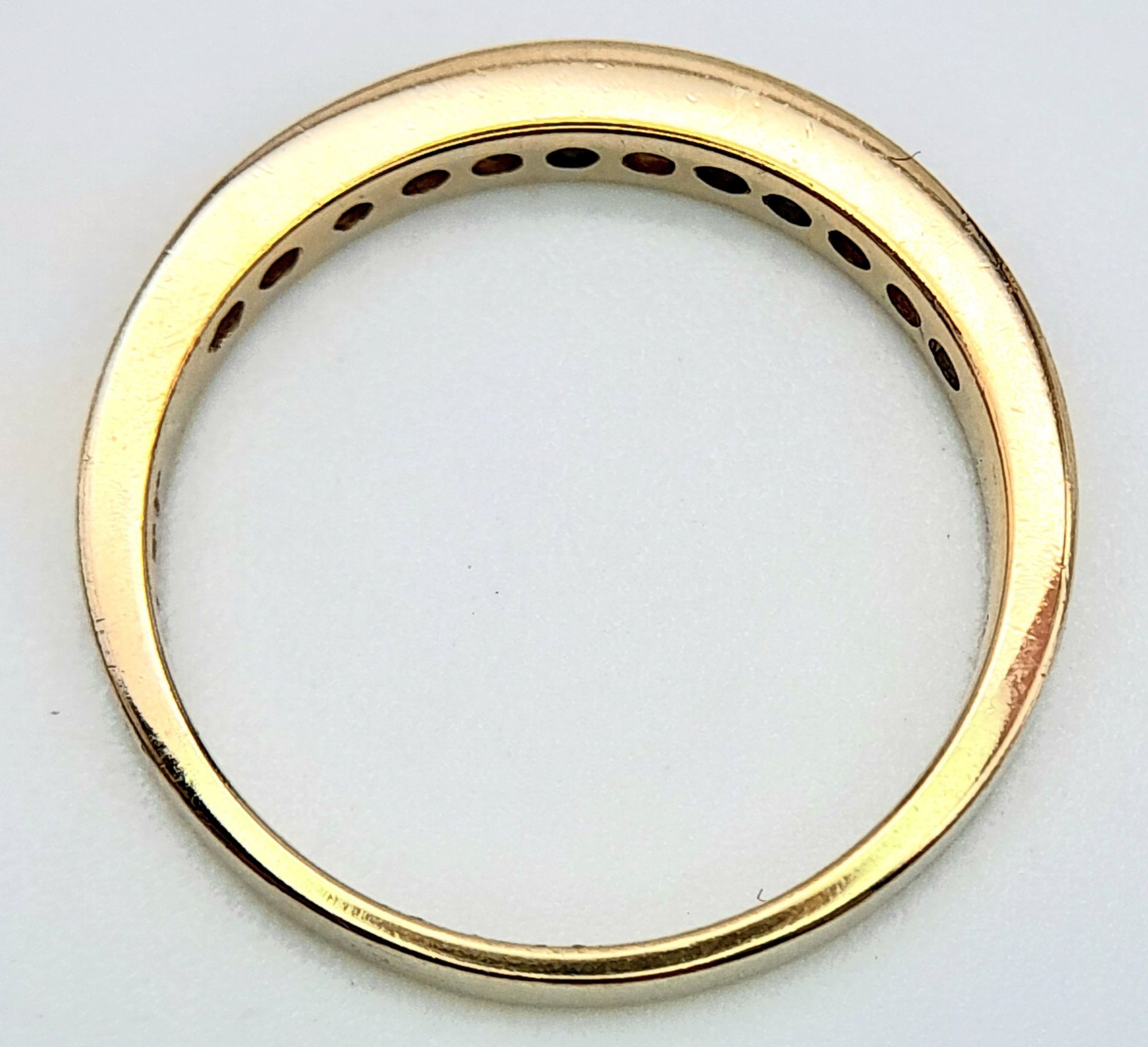 A 14K YELLOW GOLD DIAMOND HALF ETERNITY RING. 0.25ctw, Size N, 2.4g total weight. Ref: SC 8049 - Image 2 of 6