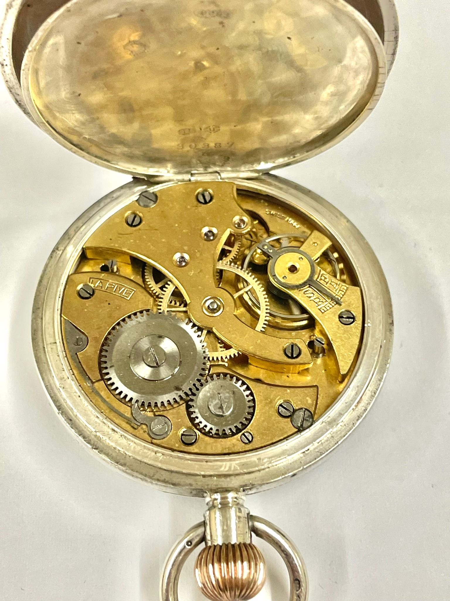 A Vintage silver Masonic pocket watch. In working order. - Image 4 of 4