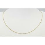 A 9K Yellow Gold Disappearing Necklace. 42cm. 0.9g