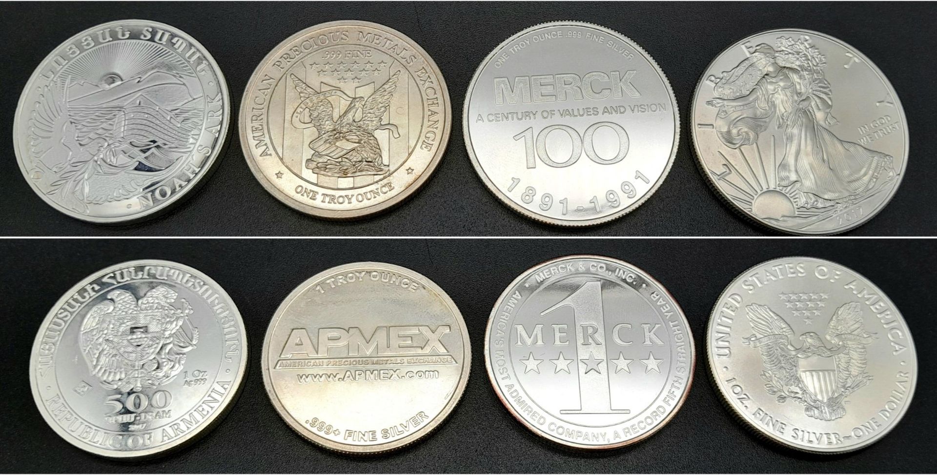 Four Fine Silver (.999) Purity 1oz Coins. Different themes. - Image 2 of 4