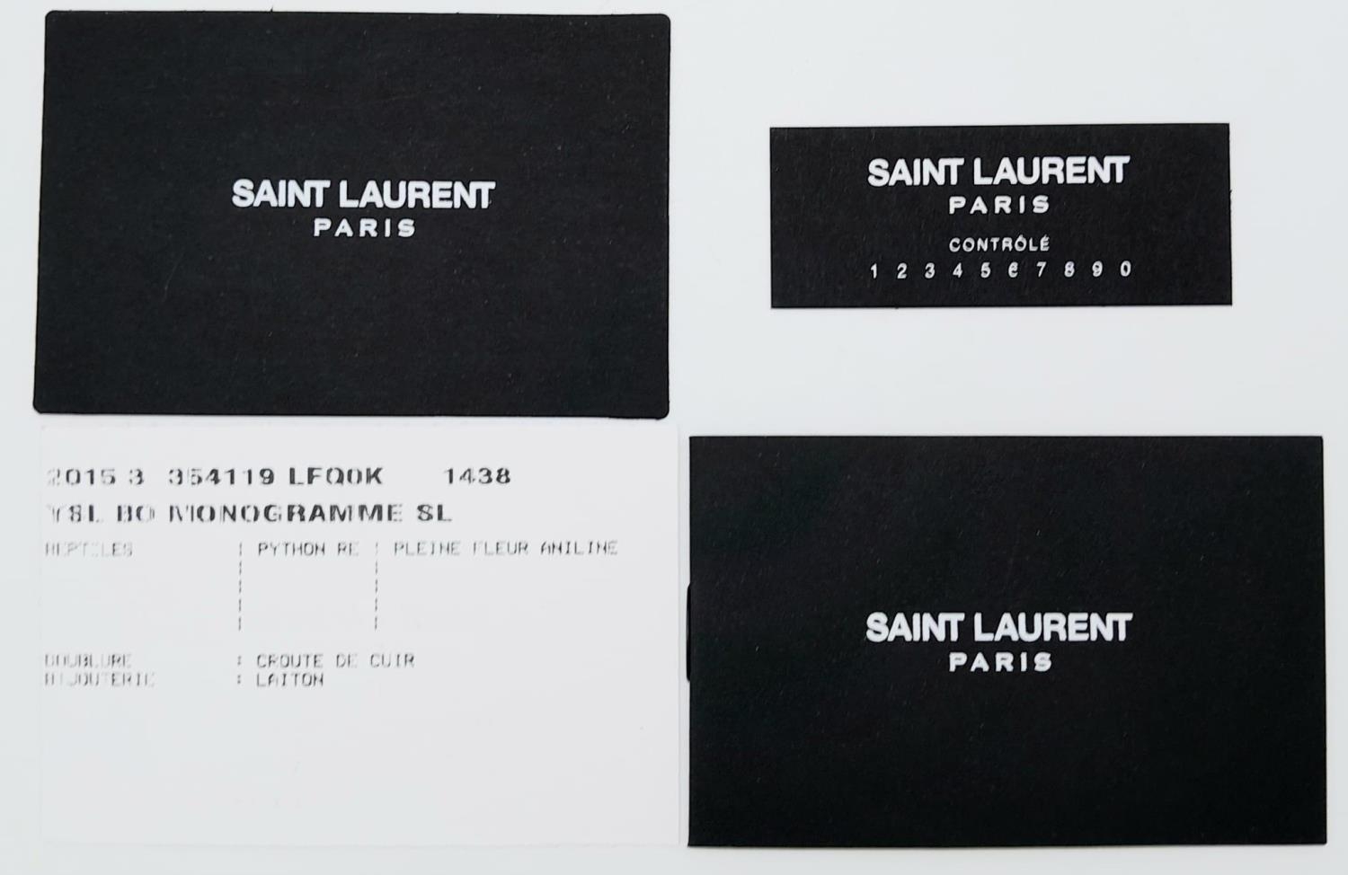 A Pink Saint Laurent Classic Monogram Python Medium Kate Tassel Bag. Gold Hardware. 9.5 inch W x 6 - Image 8 of 9
