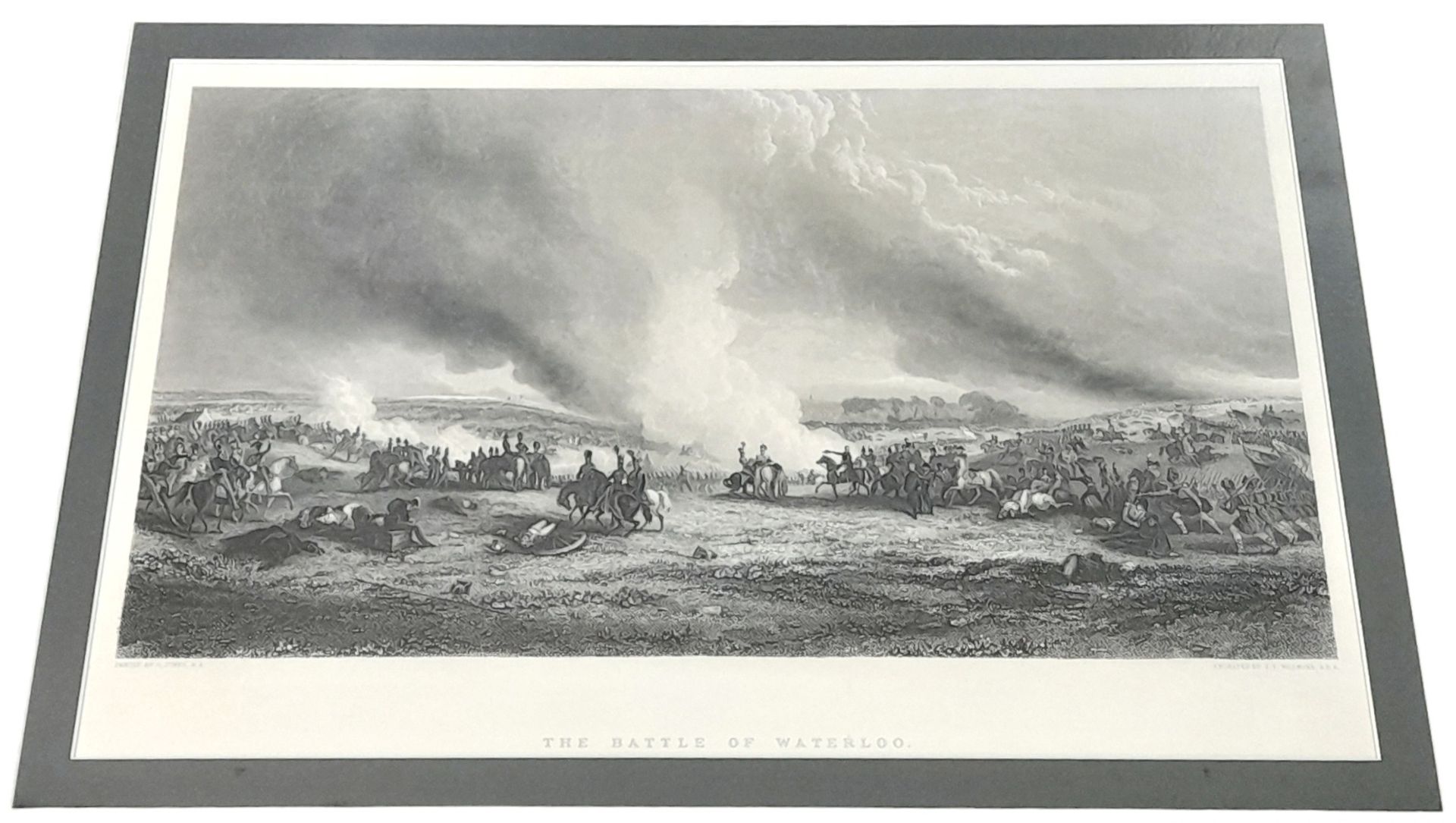 An Immaculately Modern Framed and Glazed Engraving of the Battle of Waterloo Painted by G. Jones R. - Image 2 of 5