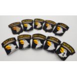 Set of 10 Different Vietnam War Era 101st Airborne Patches In Country Made.