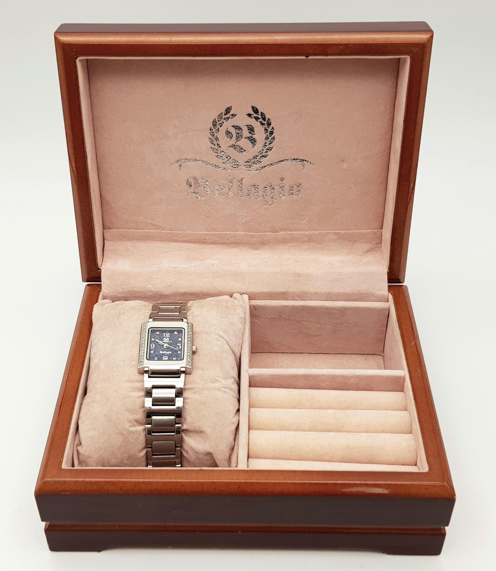 A Bellagio Diamond Ladies Watch. Stainless steel bracelet and case - 25mm. Diamond bezel. Blue - Bild 5 aus 6