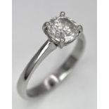 A Platinum Diamond Solitaire Ring. Size L. 4.1g total weight.