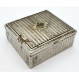 3rd Reich Patriotic Silver-Plated Box with wooden inner.