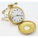 A Vintage 18K Gold Miniature Pocket Watch. A beautifully engraved half-hunter design. Top winder.