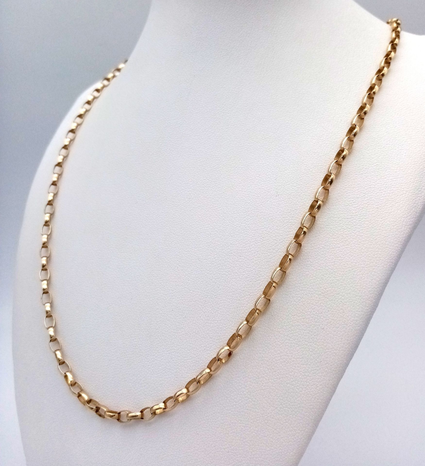 A 9K Yellow Gold Belcher Chain. 60cm. 9.65g. - Bild 3 aus 5