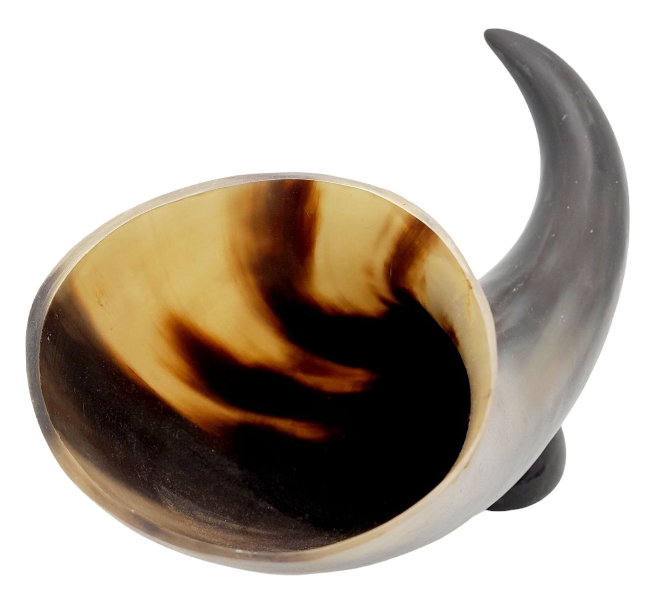 A Repro Resin Large Animal Horn with Libation Cup attached. 55cm horn - Image 6 of 13
