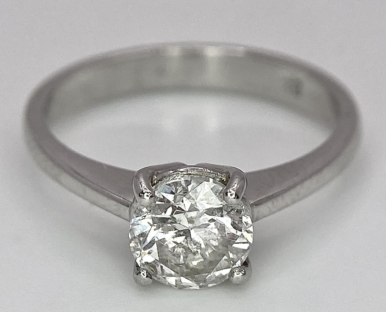 A Platinum Diamond Solitaire Ring. Size L. 4.1g total weight. - Image 4 of 6