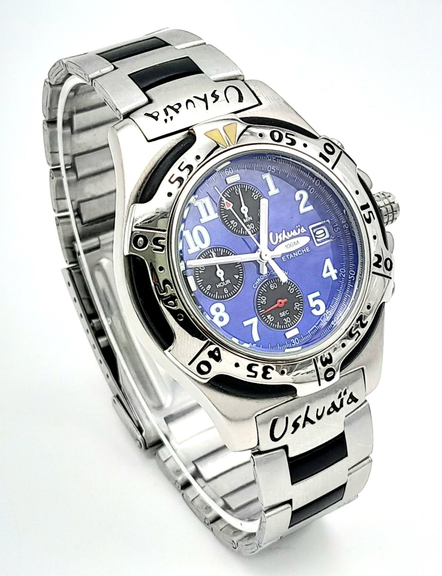 A Scarce in the UK, Argentinian Men’s Stainless Steel Chronograph Date Watch by Ushuaia. 44mm - Bild 3 aus 6