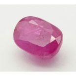 A 1.63ct Untreated Rare Burma Ruby Gemstone - GFCO Swiss Certified.