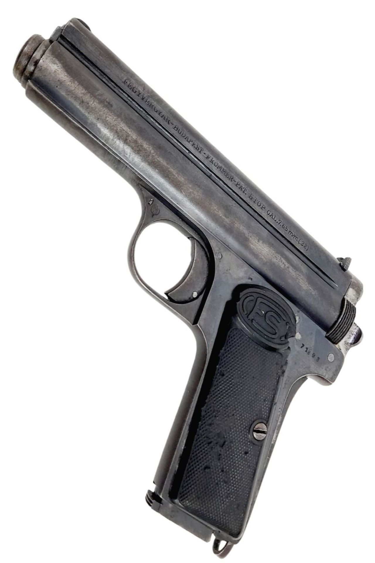 A Rare Deactivated WW1 German Imperial Army FEG Frommer Strop Pistol. These 7.65 calibre Hungarian - Bild 3 aus 4