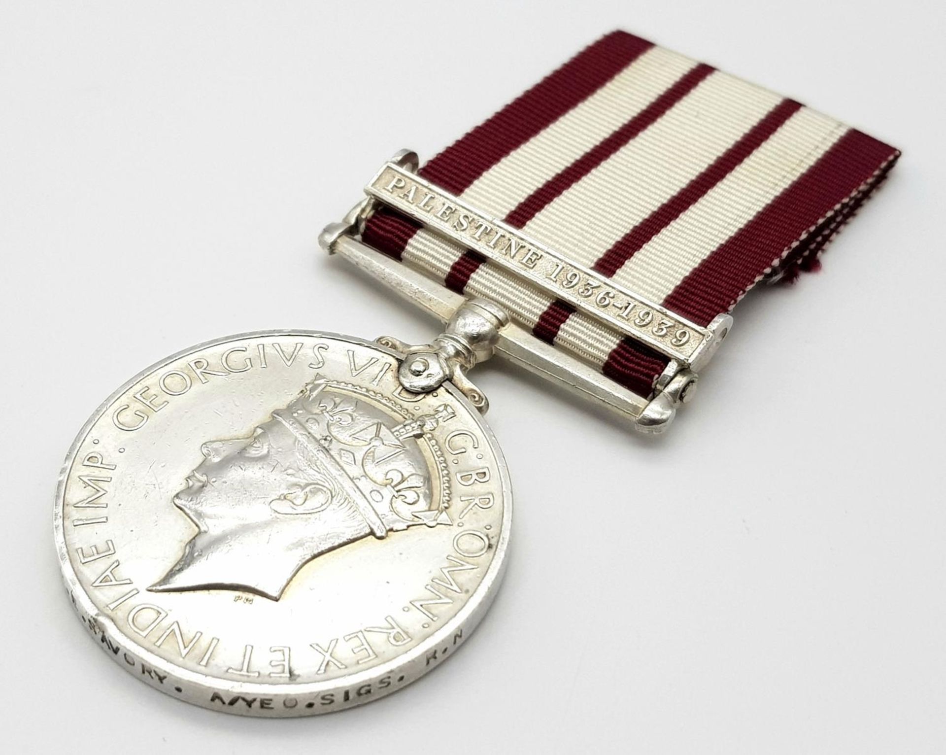 Naval General Service Medal 1915, with clasp Palestine 1936-1939. Named to: D/J99753 S E Savory A/ - Image 3 of 4