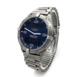 A Breitling E56062 Aerospace Quartz Pilots Watch. Titanium bracelet and case - 40mm. Blue dial