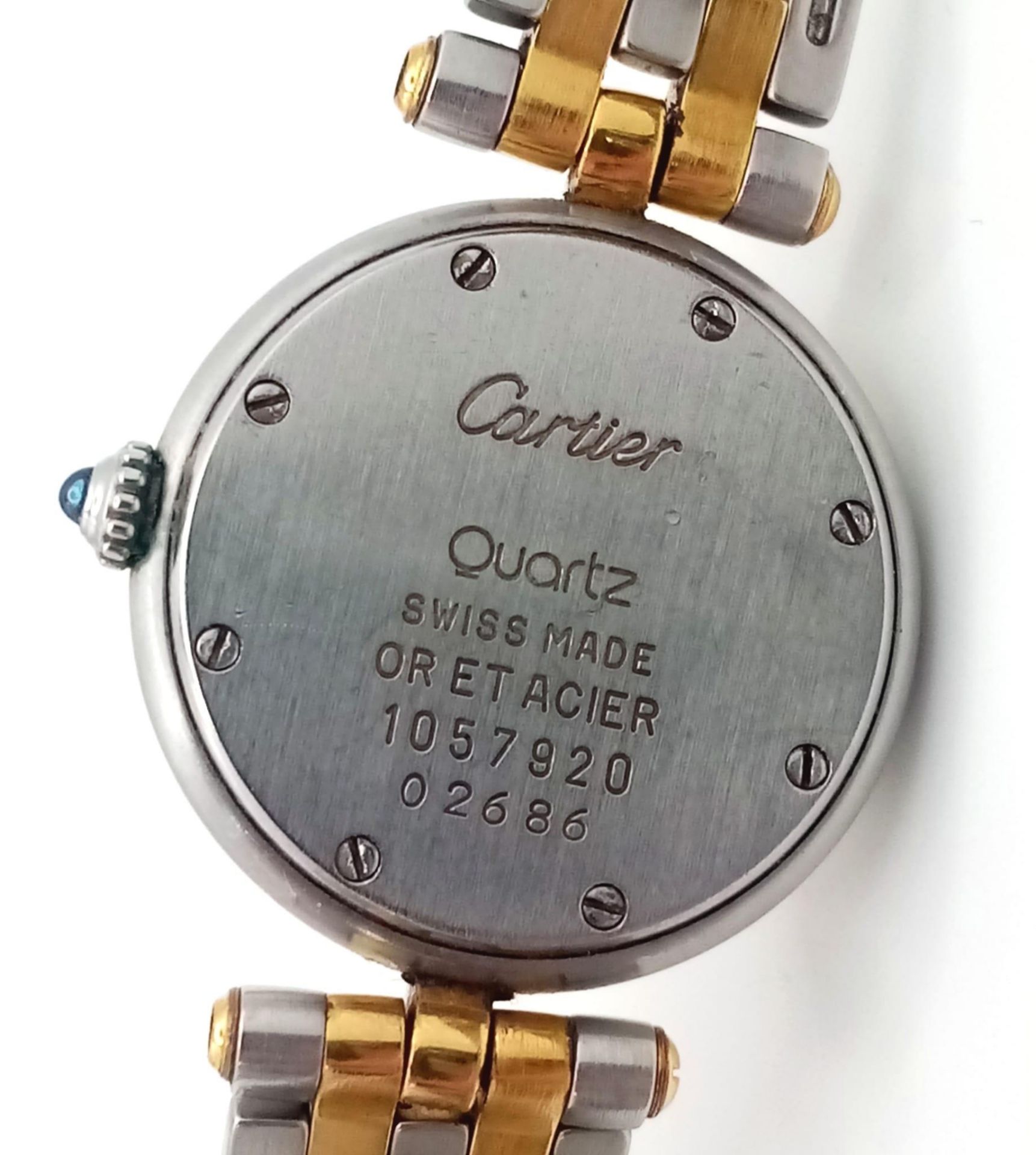 A Vintage Cartier Panthere Quartz Ladies Watch. Bi-metal (gold and stainless steel) bracelet and - Bild 7 aus 9