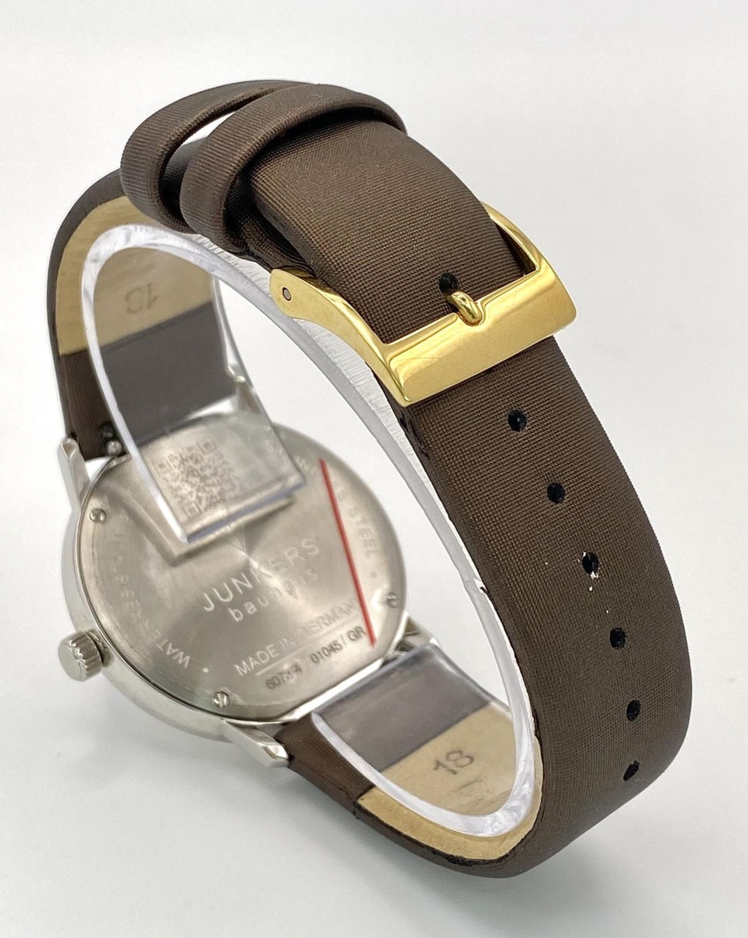 A Junkers Stylish Bauhaus Gents Quartz Watch. Brown leather strap. Stainless steel case - 35mm. - Image 5 of 8