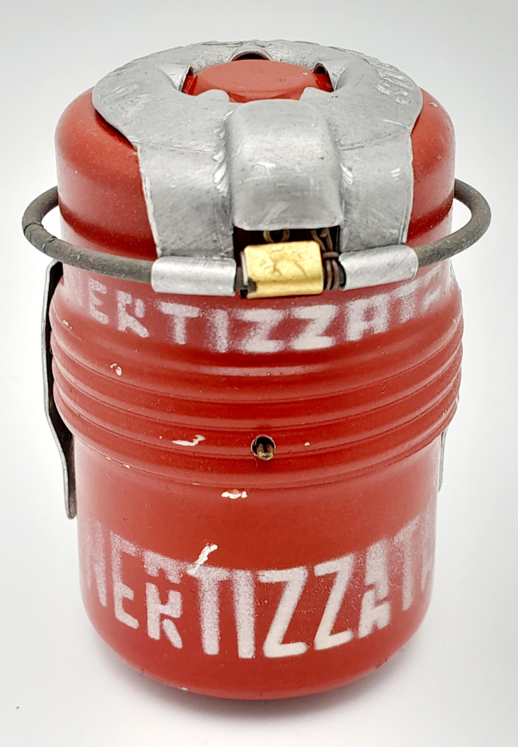 Rare INERT WW2 1935 Model Italian “Red Devil” Hand Grenade. Unlike almost all other grenades of