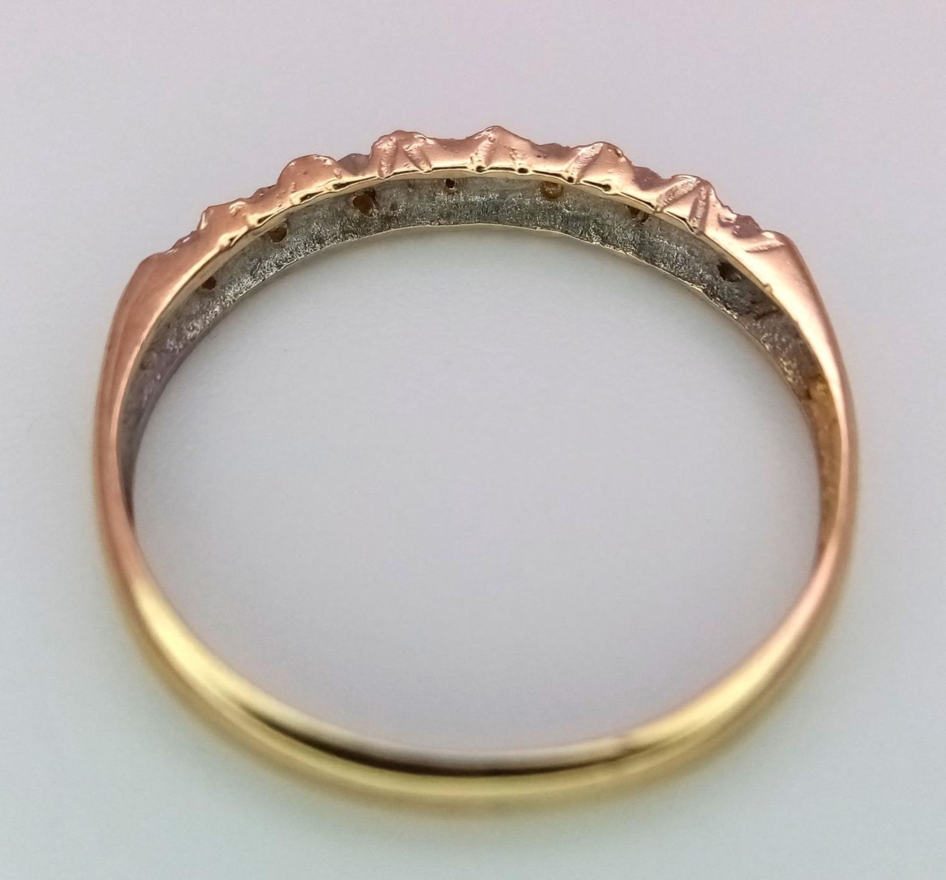 A 9K YELLOW GOLD DIAMOND BAND RING 1G SIZE L. ref: SPAS 9026 - Image 3 of 5