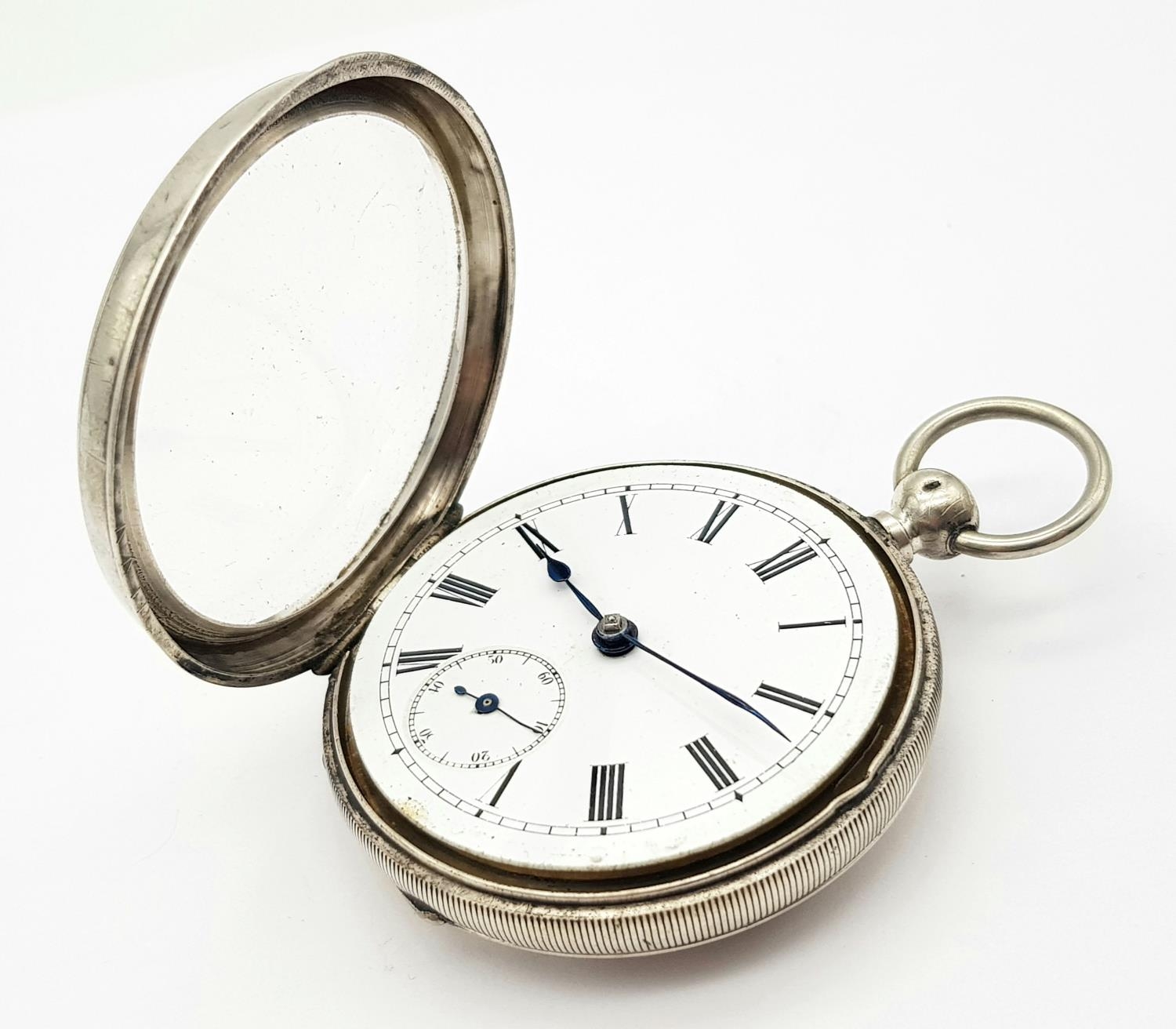 A Vintage 935 Silver Pocket Watch. As found. 5.5cm diameter. 106g total weight. - Image 3 of 6