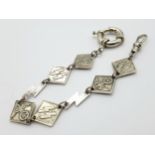 3rd Reich Patriotic Silver-Plated Watch Chain.