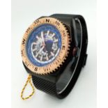An Unworn Swann & Edgar, London Automatic Men’s Watch Model ‘World Compass’. 50mm Case. Complete