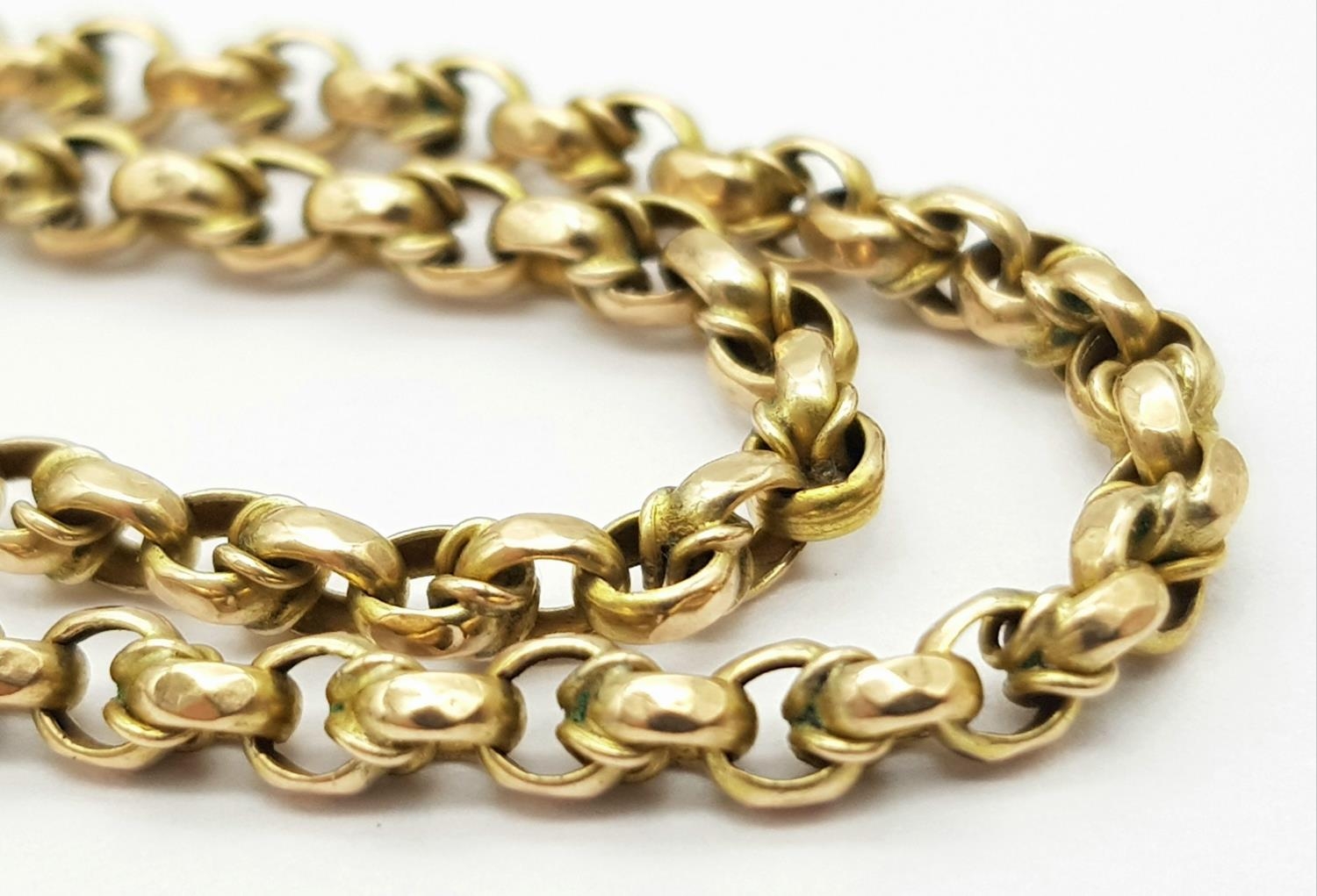A 9ct Yellow Gold Belcher Chain, 17” length, 9.9g total weight. ref: 1495I - 1 - Image 3 of 4