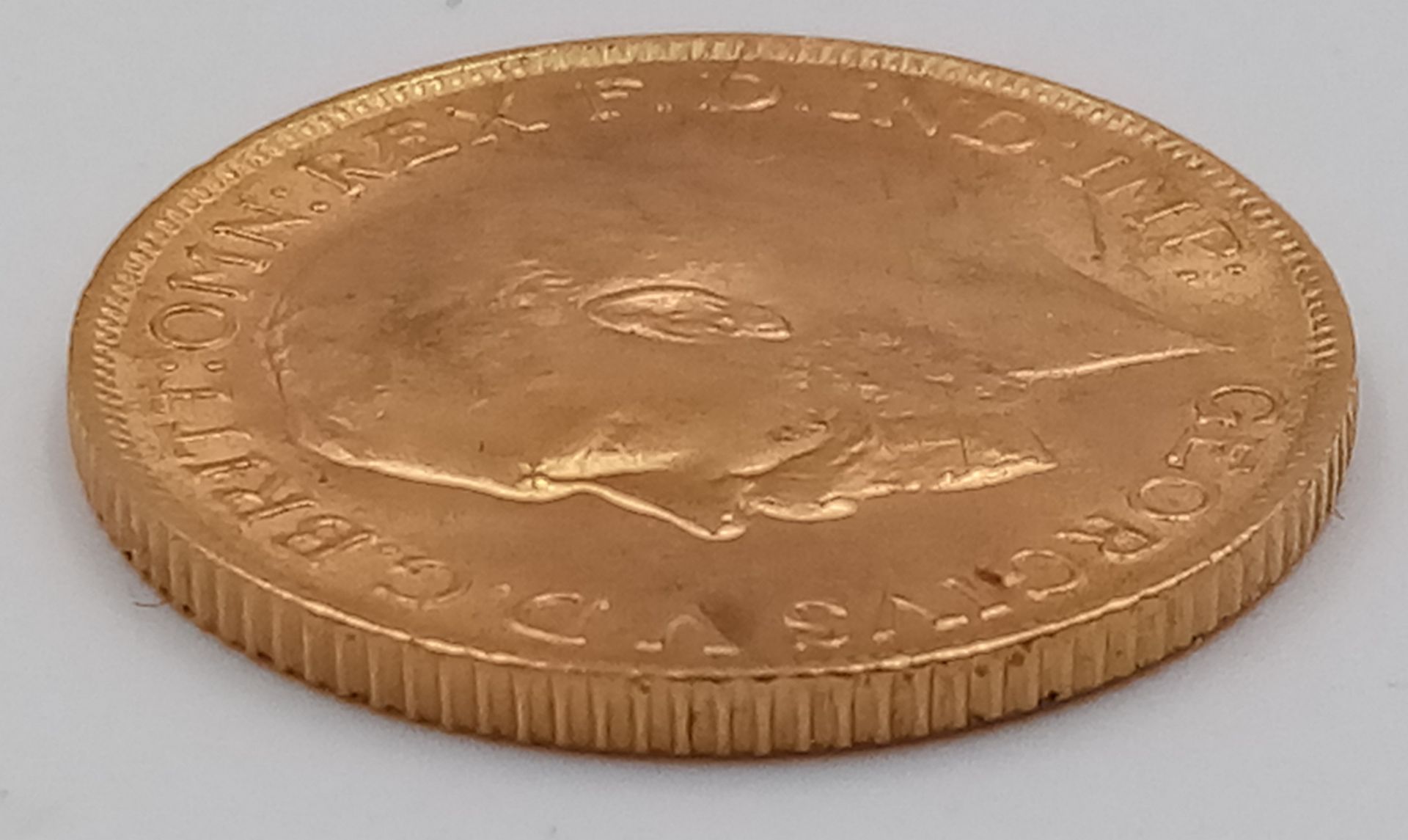 A 22 K yellow gold, King George V, 1913, full weight: (8 g), in good condition but please see photos - Bild 3 aus 3