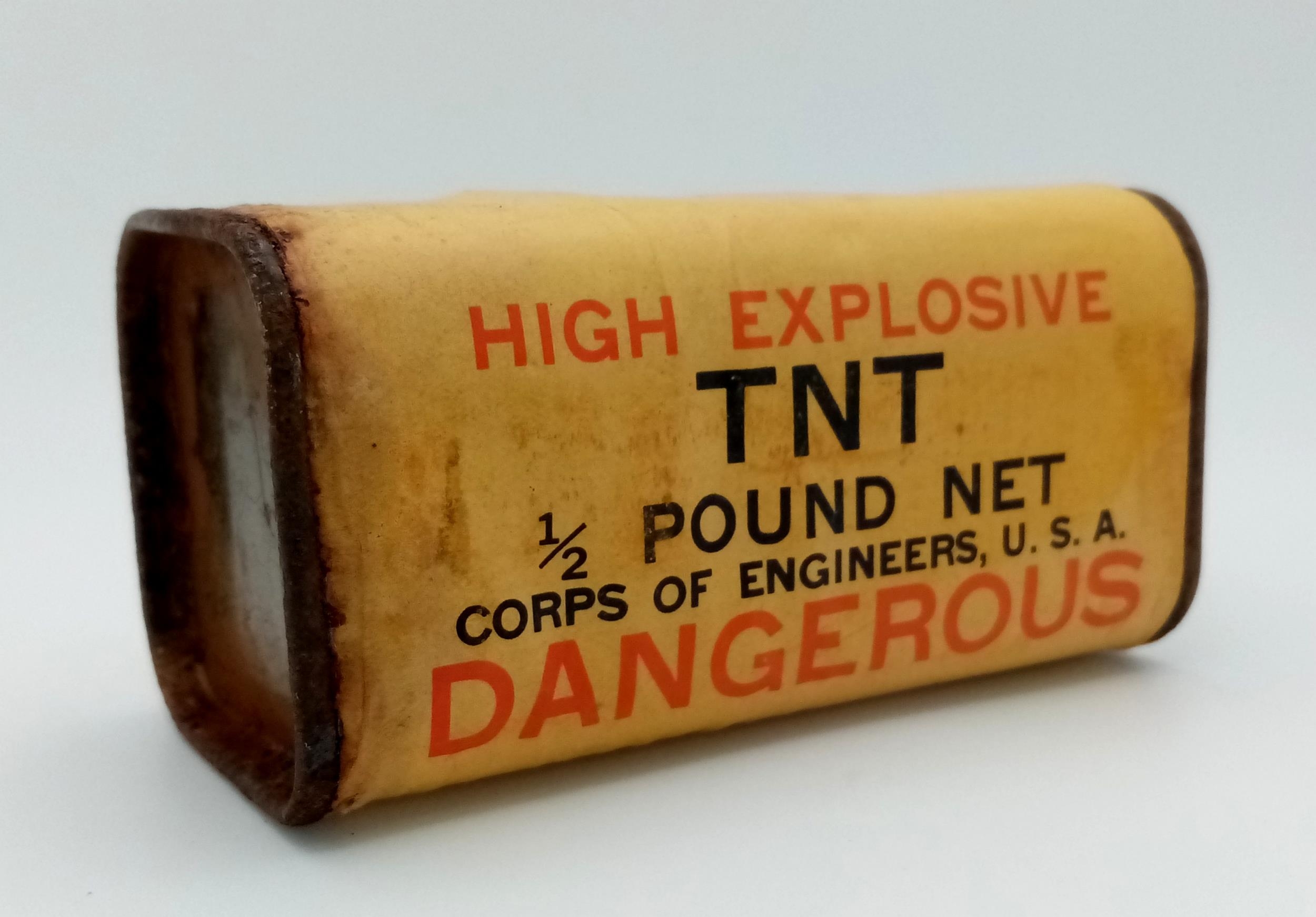 INERT WW2 US Corps of Engineers ½ Pound TNT Demolition Package (empty). UK MAINLAND SALES ONLY