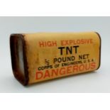 INERT WW2 US Corps of Engineers ½ Pound TNT Demolition Package (empty). UK MAINLAND SALES ONLY