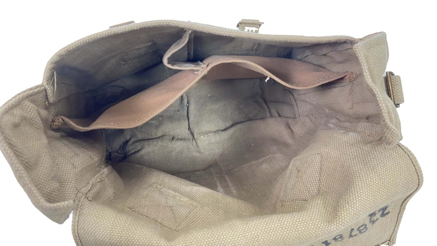 British Army 1937 pattern webbing small pack, complete with ‘L’ straps. Dated 1942. Very good - Image 8 of 8