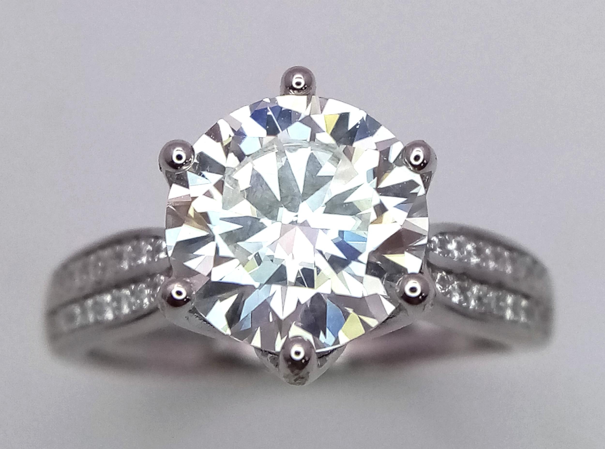 A 3ct Moissanite Ring set in 925 Silver. Size P. Comes with a GRA certificate. - Image 2 of 9