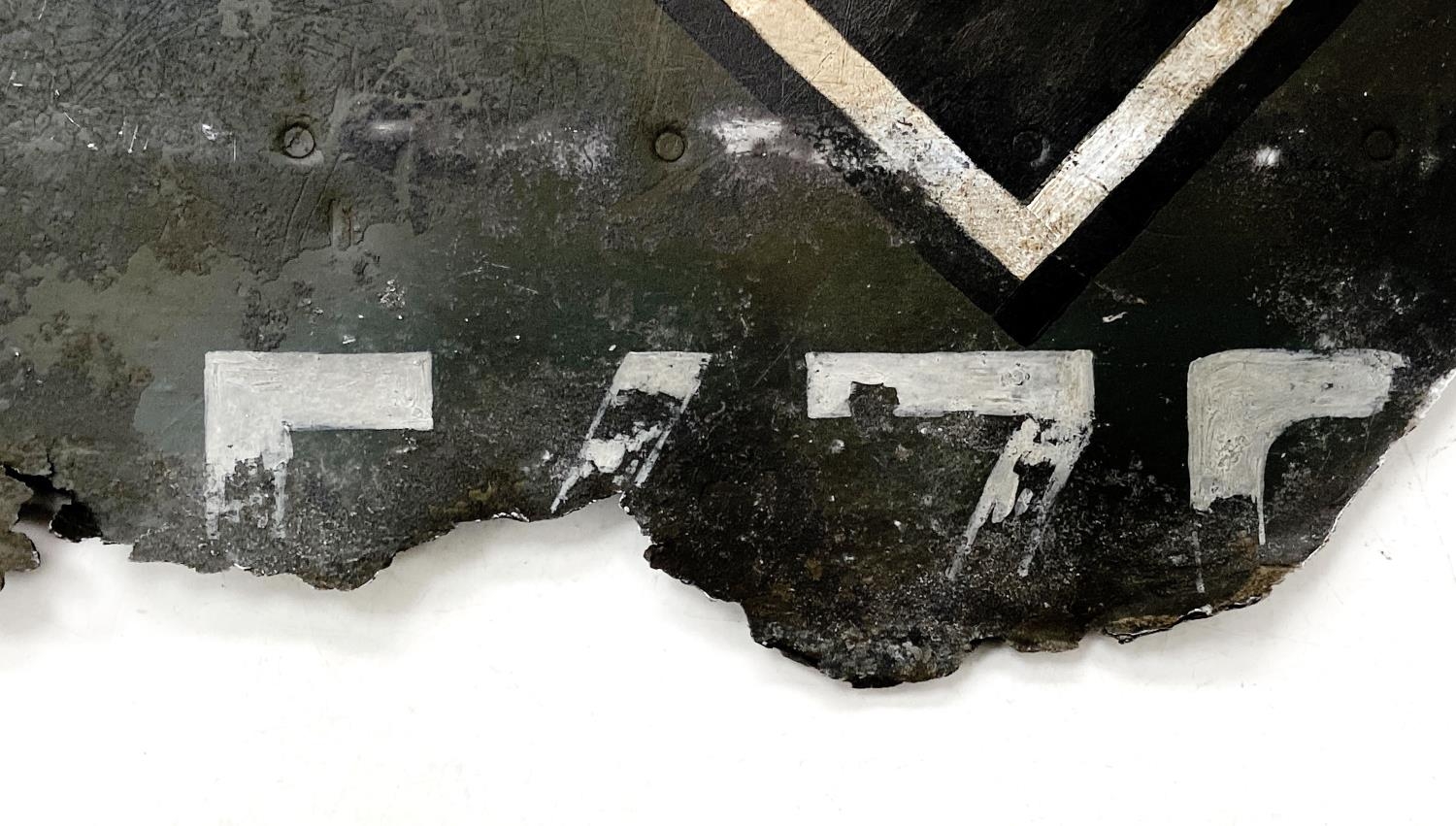 WW2 German Aircraft Tail Fragment, used as a sign for the Officers Mess. - Image 3 of 9