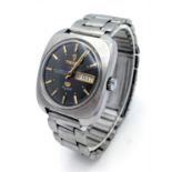 A Vintage Tressa Lux Automatic Gents Watch. Stainless steel bracelet and case - 36mm. Grey dial with