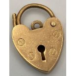 9 carat GOLD BRACELET LOCK/CHARM. Full UK Hallmark. 2.1 grams.