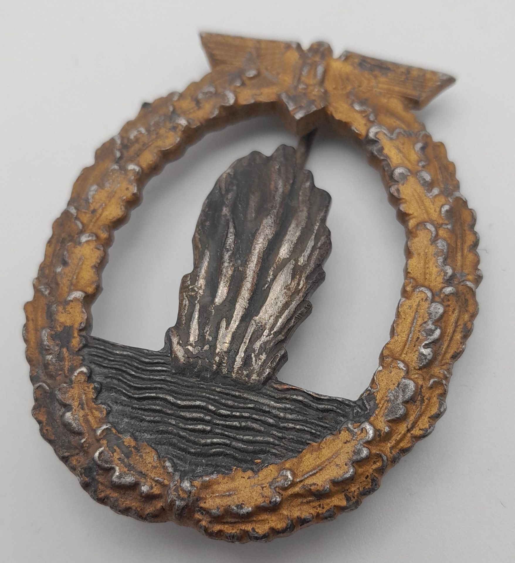 3rd Reich Kriegsmarine Mine Sweepers Badge. Maker: R.K (Rudolf Karneth) Gablonz.