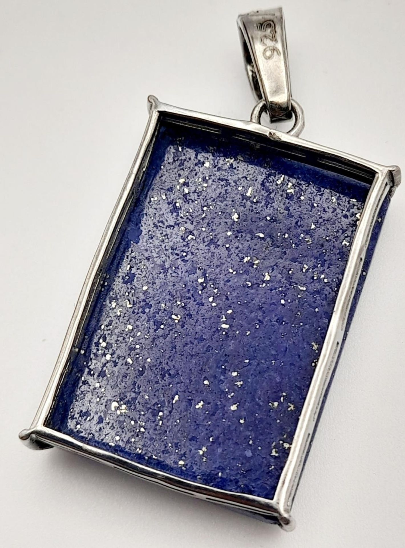 A 40ct Lapis Lazuli 925 Sterling Pendant. W- 13.60g. 4cm. Ref: Vo-1944 - Bild 3 aus 5